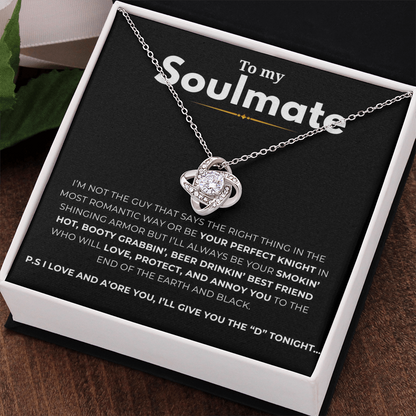 To My Soulmate Love Knot Necklace