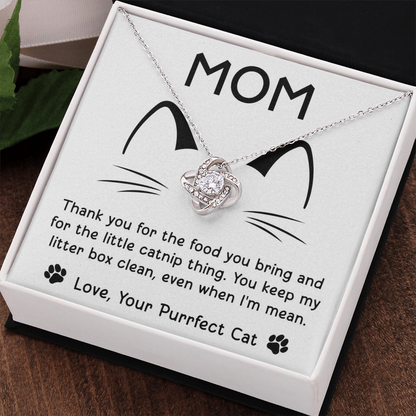 Purrfect Cat Love Knot Necklace