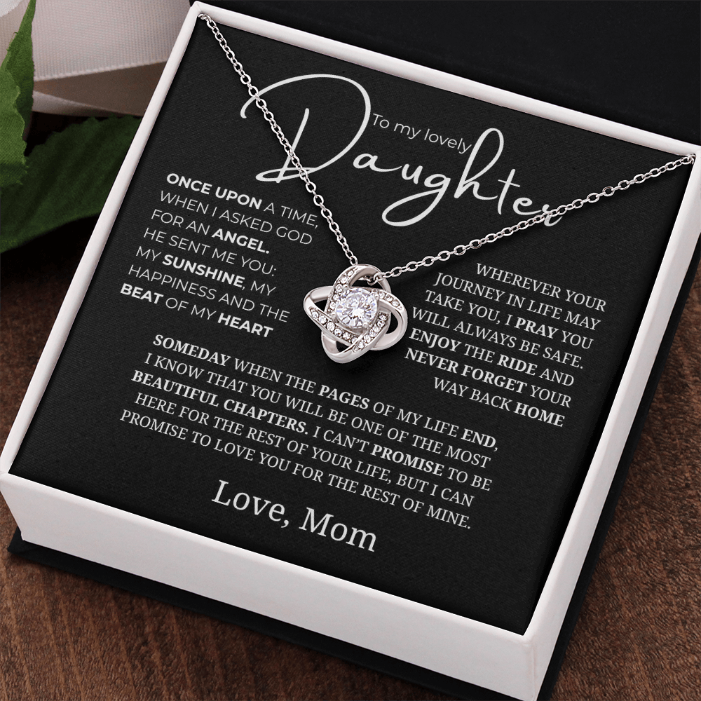 To My Daughter Love Knot Necklace