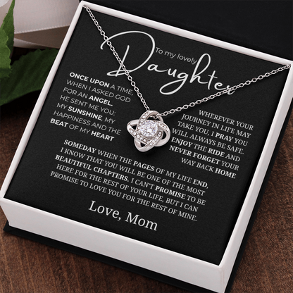 To My Daughter Love Knot Necklace