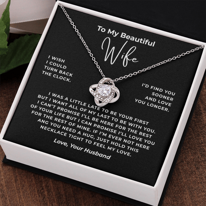 To My Beautiful Wife Interlocking Hearts Necklace