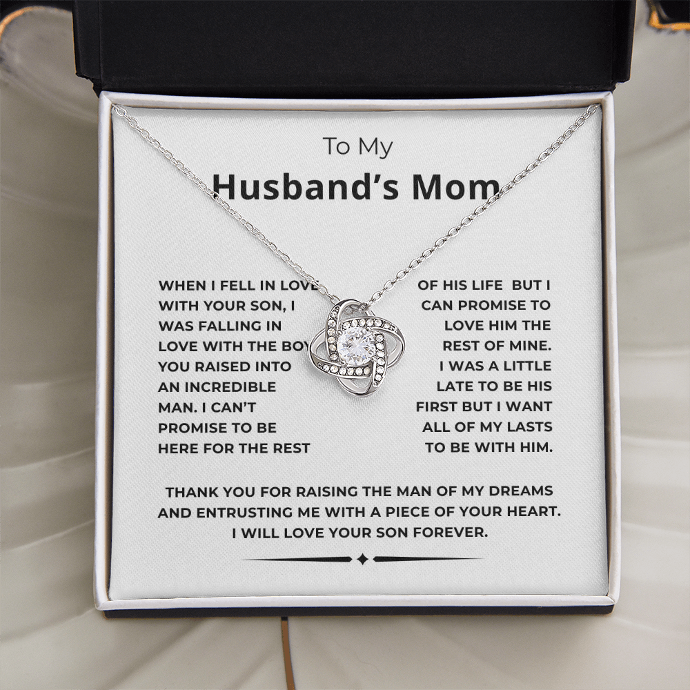 To My Husband's Mom Love Knot Necklace