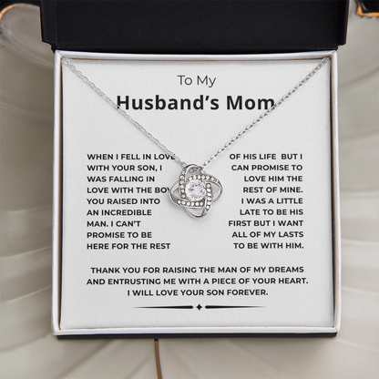 To My Husband's Mom Love Knot Necklace