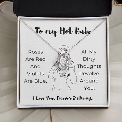 To My Hot Babe Love Knot Necklace
