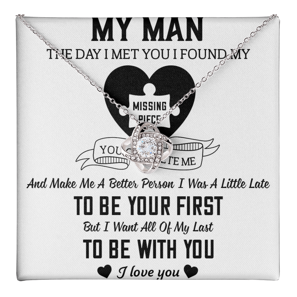 To My Man Love Knot Necklace