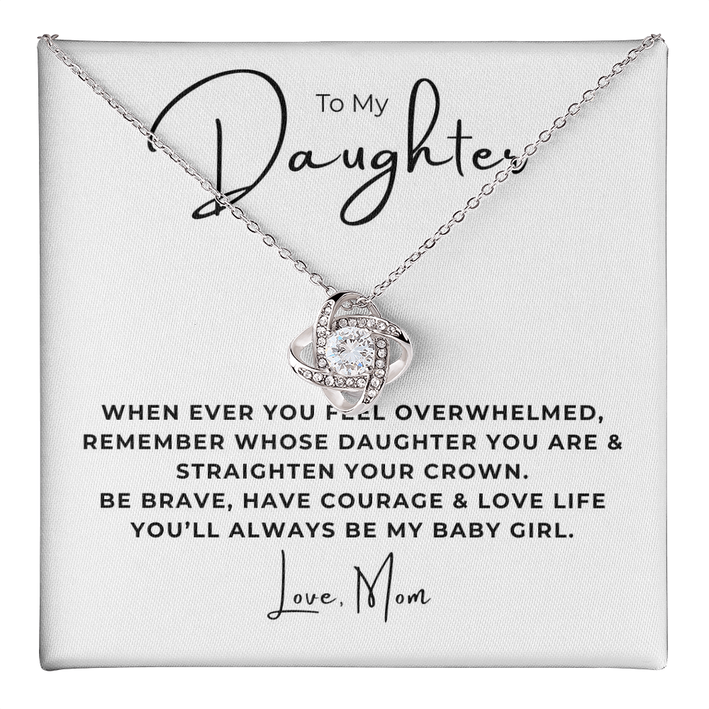 To My Daughter Love Knot Necklace