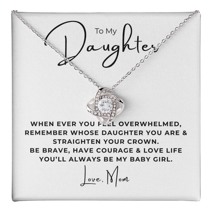 To My Daughter Love Knot Necklace