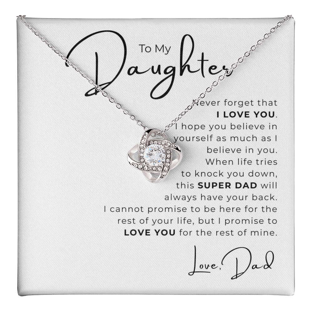 To My Daughter Love Knot Necklace
