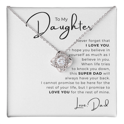 To My Daughter Love Knot Necklace