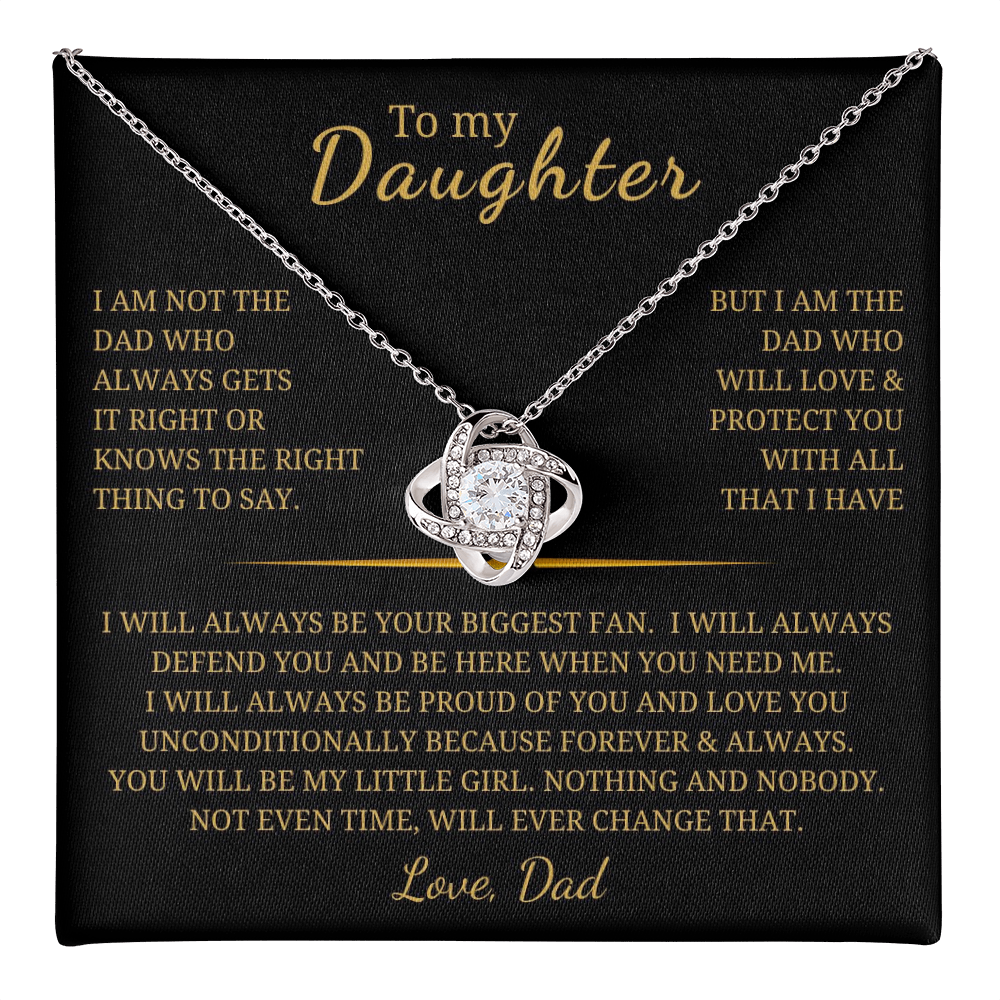 To My Daughter Love Knot Necklace
