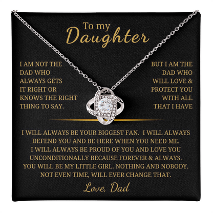 To My Daughter Love Knot Necklace