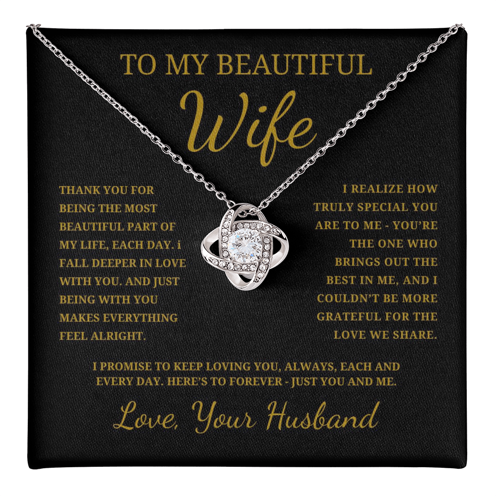 To My Beautiful Wife Love Knot Necklace