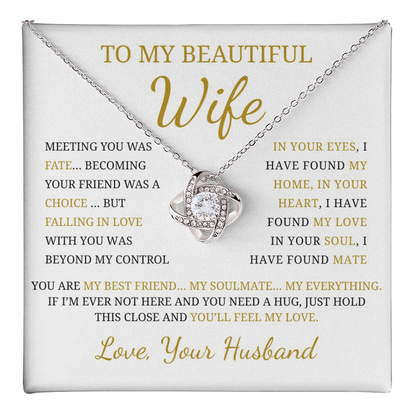 To My Wife Love Knot Necklace