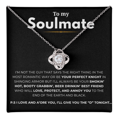 To My Soulmate Love Knot Necklace