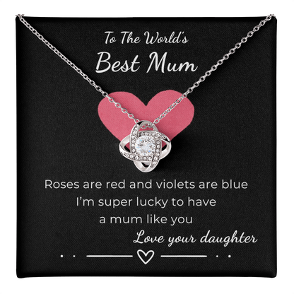 To The World's Best Mom Love Knot Necklace