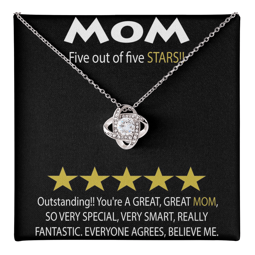 Mom 5 Stars Love Knot Necklace