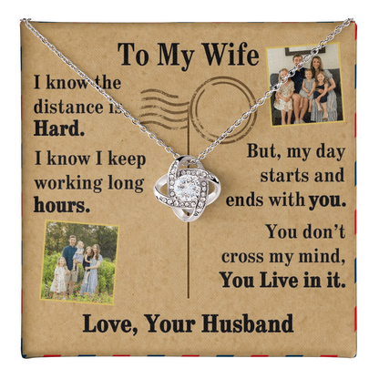 To My Wife Love Knot Necklace
