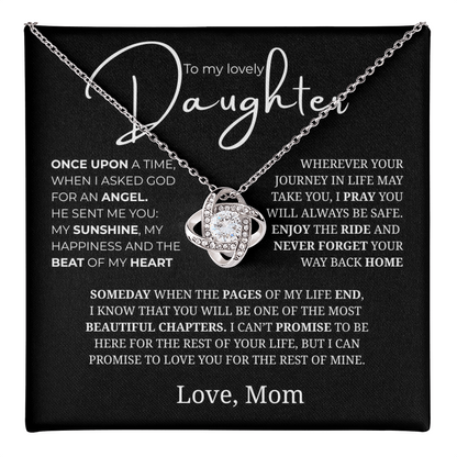 To My Daughter Love Knot Necklace