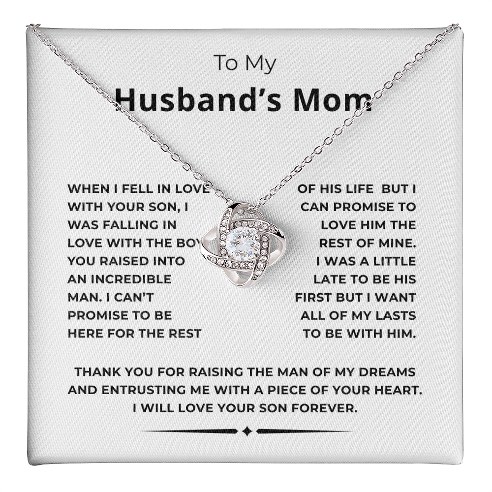 To My Husband's Mom Love Knot Necklace