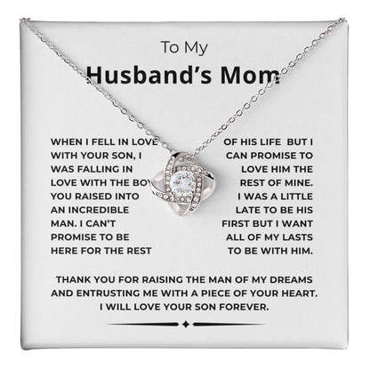 To My Husband's Mom Love Knot Necklace
