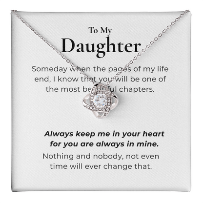 To My Daughter Love Knot Necklace