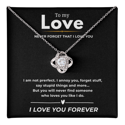 To My Love Love Knot Necklace