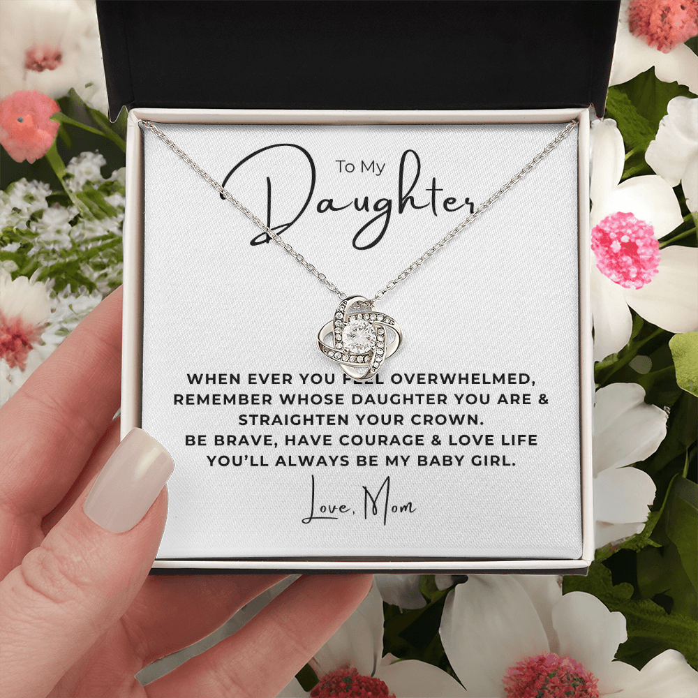 To My Daughter Love Knot Necklace