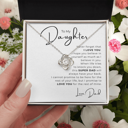 To My Daughter Love Knot Necklace