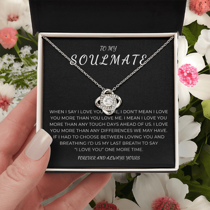 To My Soulmate Love Knot Necklace
