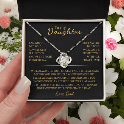 To My Daughter Love Knot Necklace