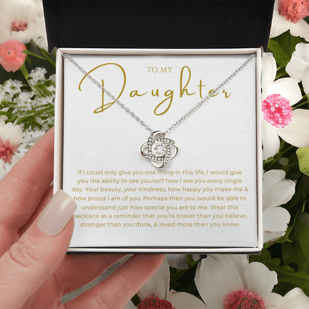 To My Daughter Interlocking Hearts Necklace