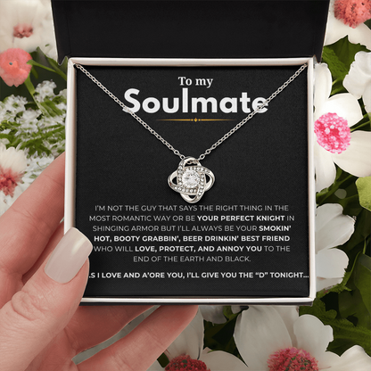 To My Soulmate Love Knot Necklace