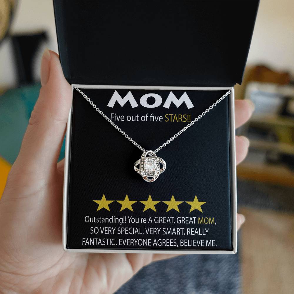 Mom 5 Stars Love Knot Necklace