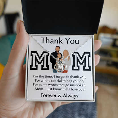 Thank You Mom Love Knot Necklace