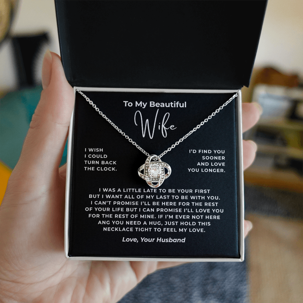 To My Beautiful Wife Interlocking Hearts Necklace