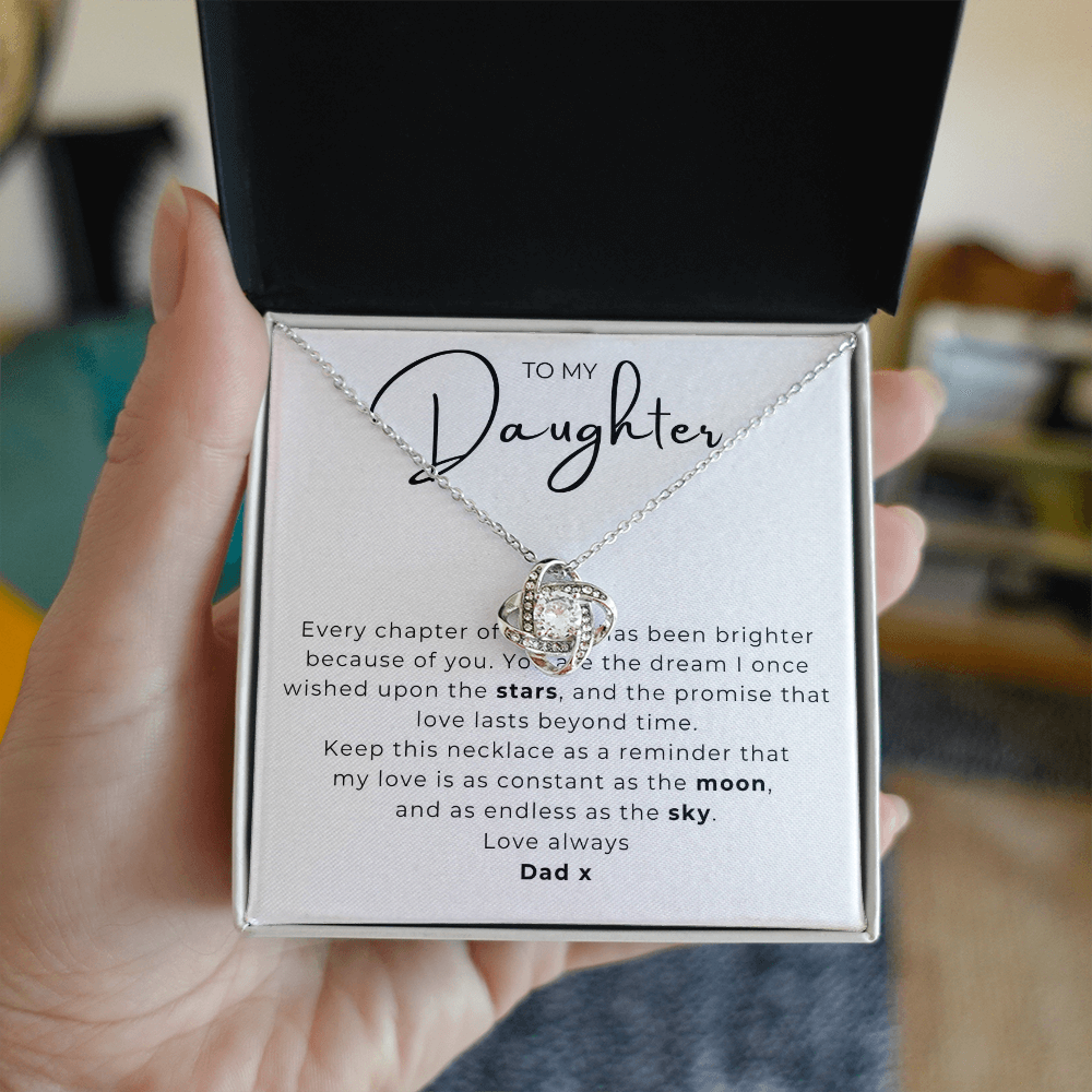 To My Daughter Love Knot Necklace