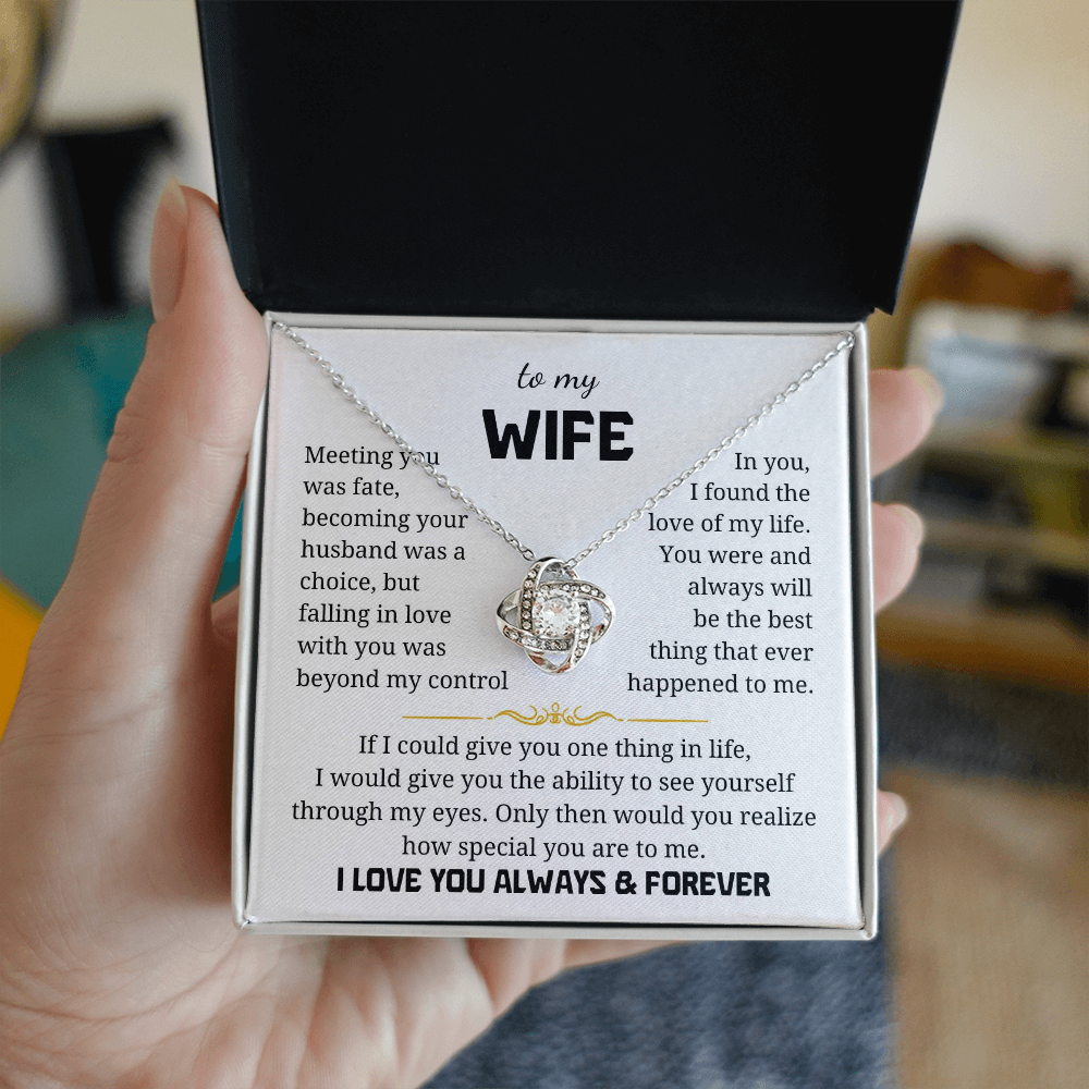 To My Wife Love Knot Necklace