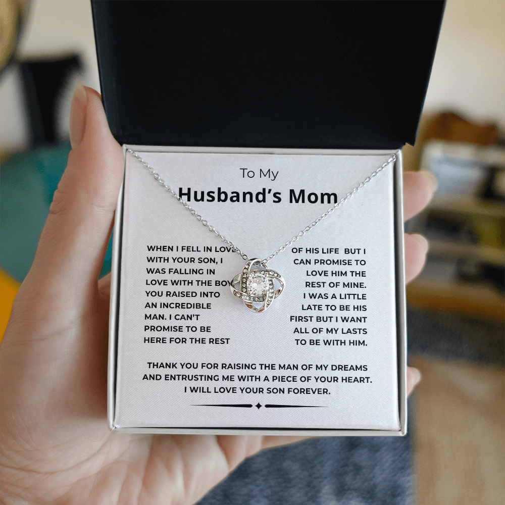 To My Husband's Mom Love Knot Necklace
