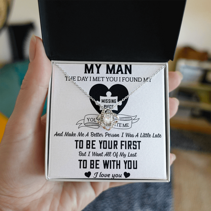 To My Man Love Knot Necklace