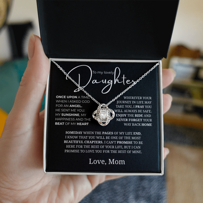 To My Daughter Love Knot Necklace