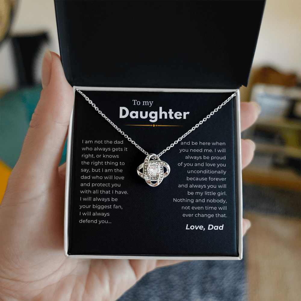 To My Daughter Interlocking Hearts Necklace