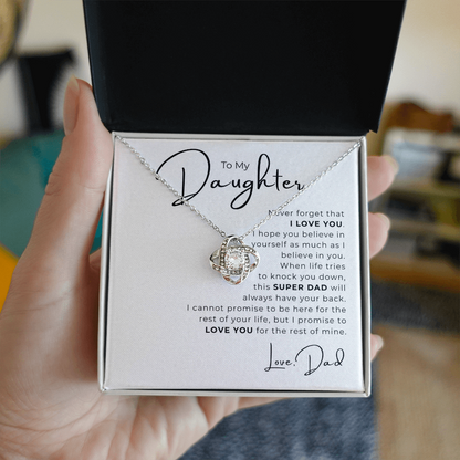 To My Daughter Love Knot Necklace