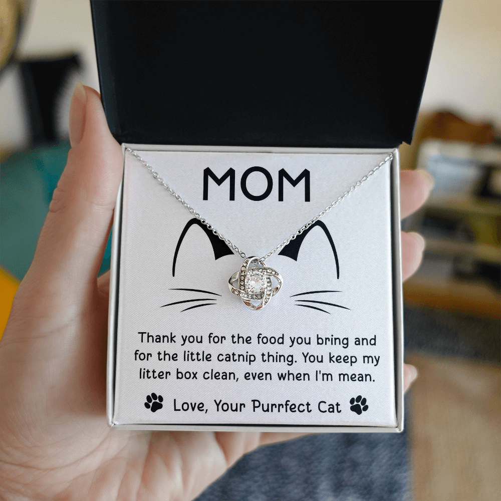 Purrfect Cat Love Knot Necklace