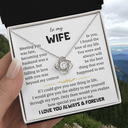 To My Wife Love Knot Necklace