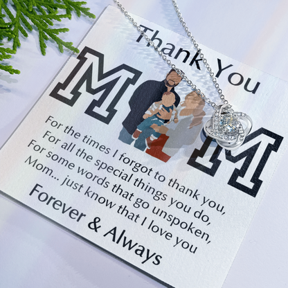 Thank You Mom Love Knot Necklace