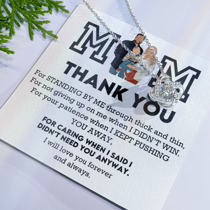 Mom Thank You Love Knot Necklace