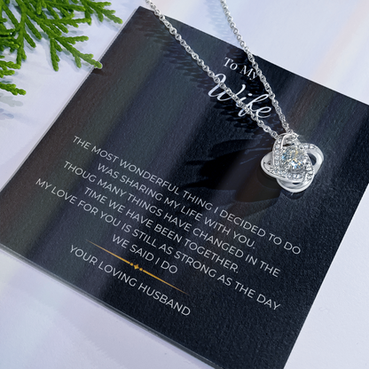 To My Wife Love Knot Necklace