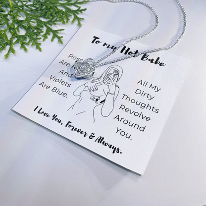 To My Hot Babe Love Knot Necklace