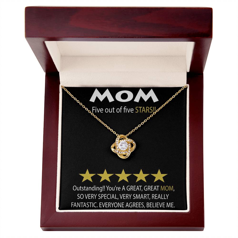Mom 5 Stars Love Knot Necklace