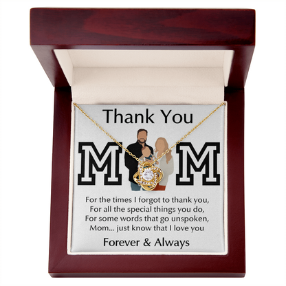 Thank You Mom Love Knot Necklace